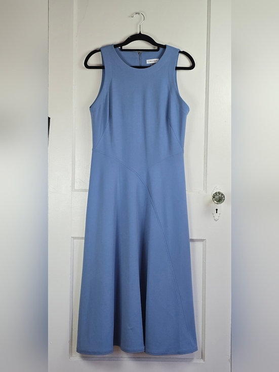 Calvin Klein Dresses & Skirts - Calvin Klein Classic Blue Knit Sleeveless Fit and Flare Midi Dress